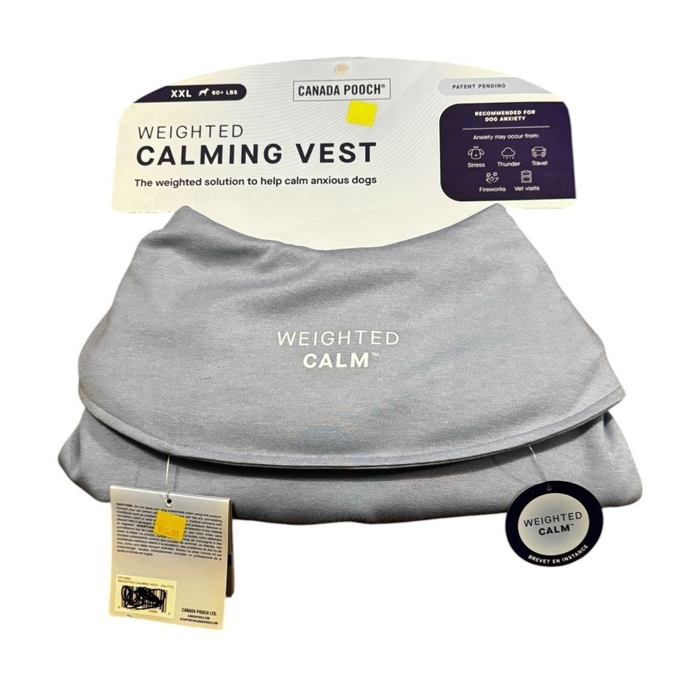 Canada Pooch Weighted Calming Vest XXL 60+ Lbs Dog Anxiety Light Blue NWT